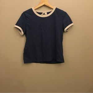 Blue and white T-shirt